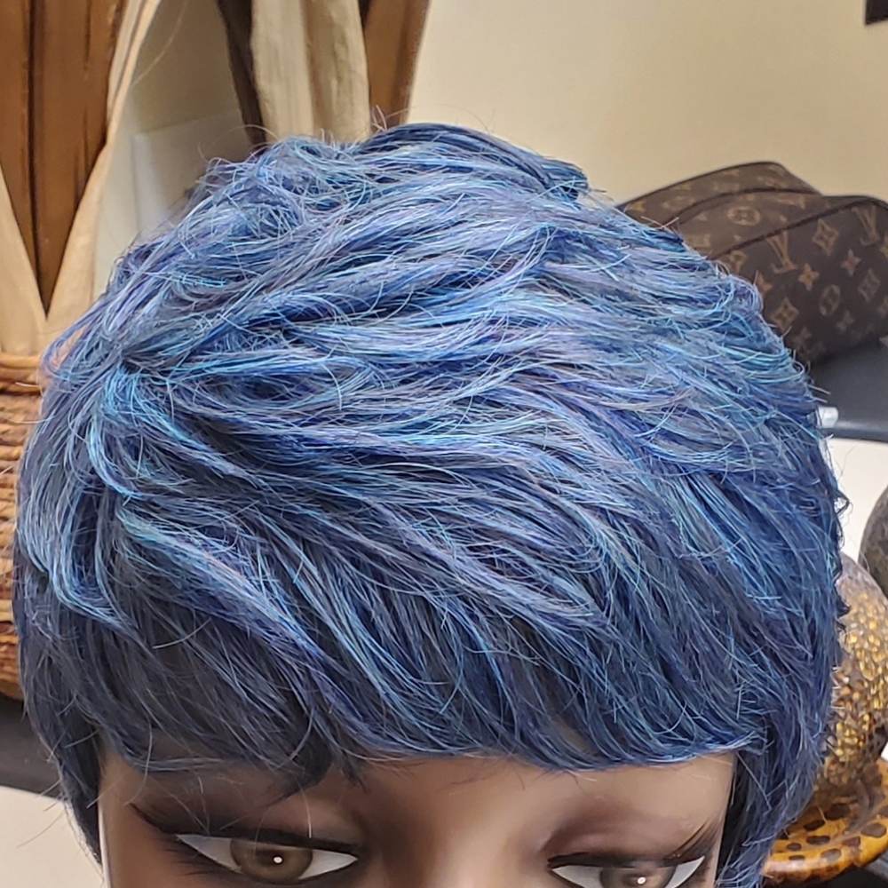 Blue Envy Short Synthetic Wig - Picture 5 of 7